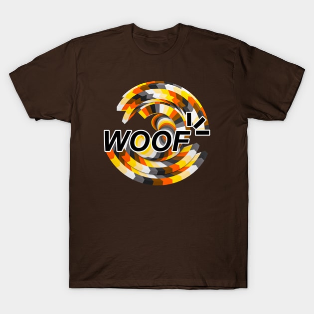 WOOF word twisted and colorful Bear Gay flag LGBTQ T-Shirt by Visualisworld